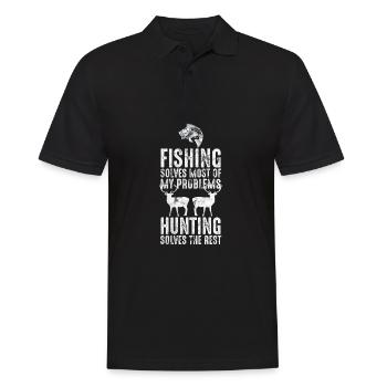 Chasse et pêche à la ligne - Polo Homme - noir - Devant - Kai (181cm)