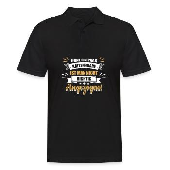 Katzen Katze Katzenhaare - Männer Poloshirt - Schwarz - Vorne - Kai (181cm)