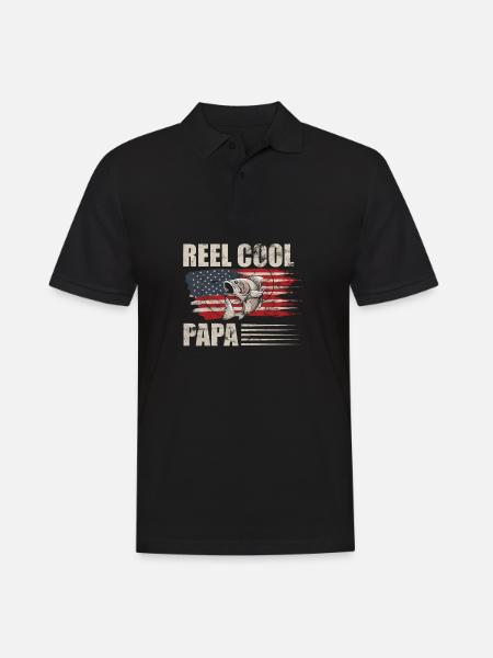 Fischen Papa Geschenk - Männer Poloshirt - Schwarz