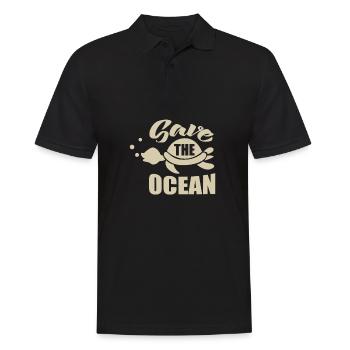 Schildkröten - Save the ocean - Männer Poloshirt - Schwarz - Vorne - Kai (181cm)
