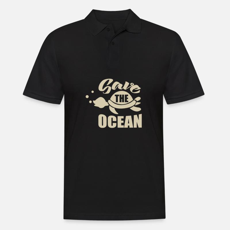 Schildkröten - Save the ocean - Männer Poloshirt - Schwarz