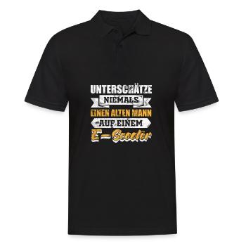 eScooter Roller witzige Sprüche Geschenk - Männer Poloshirt - Schwarz - Vorne - Kai (181cm)
