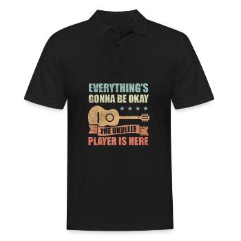 Ukulele Passion - Men's Polo Shirt - black - Front - Kai (181cm)