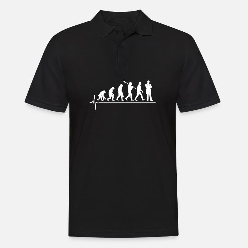 Arzt Evolution Geschenk - Männer Poloshirt - Schwarz