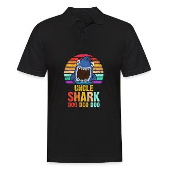 Onkel Hai Shark Geschenkidee - Männer Poloshirt - Schwarz - Vorne - Kai (181cm)