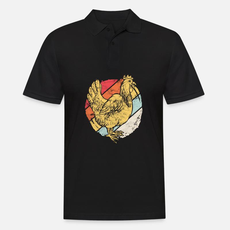 Huhn Henne Geschenk - Männer Poloshirt - Schwarz