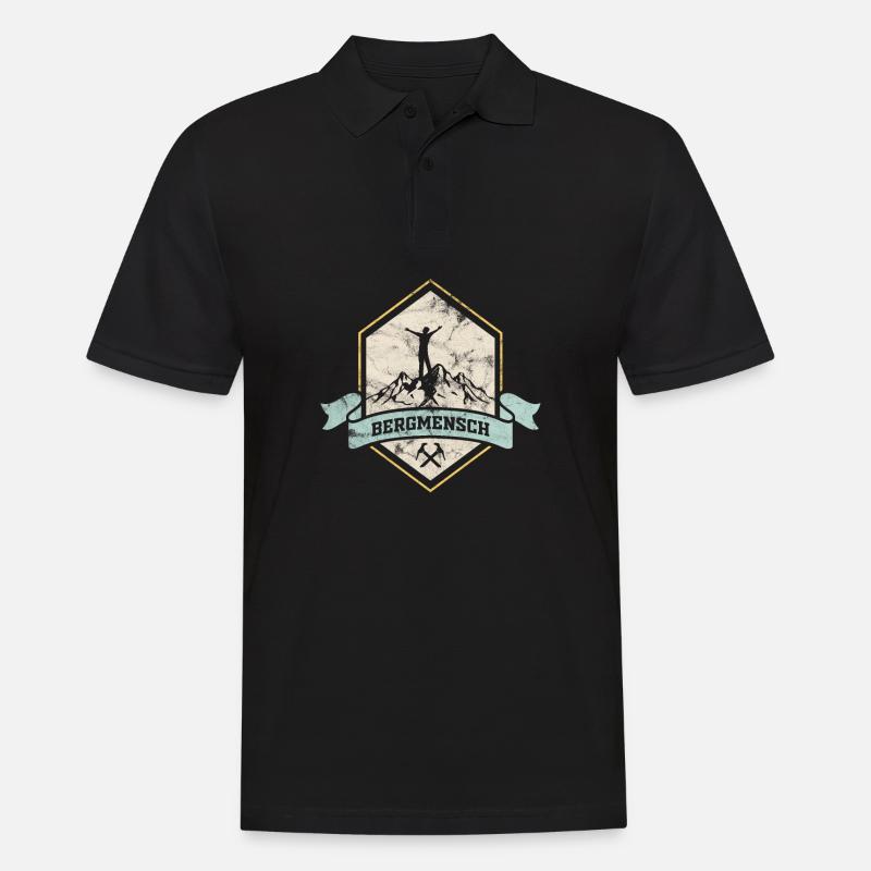 Bergsteigen Klettern Bergmensch - Männer Poloshirt - Schwarz