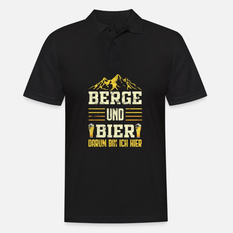 Bergsteigen Klettern Bier - Männer Poloshirt - Schwarz