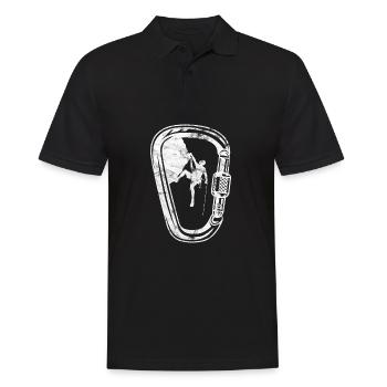 Bergsteiger Karabiner - Männer Poloshirt - Schwarz - Vorne - Kai (181cm)