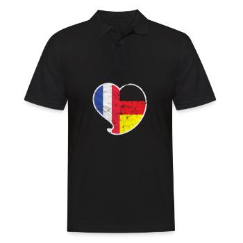 Cadeau d'amour de coeur France & Allemagne - Polo Homme - noir - Devant - Kai (181cm)