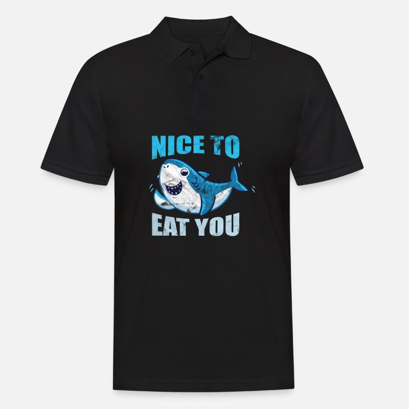 Requin - Ravi de vous manger - Polo Homme - noir
