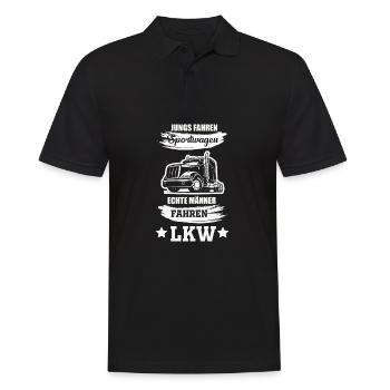 LKW Fahrer - Männer Poloshirt - Schwarz - Vorne - Kai (181cm)