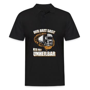 Trucker - Der Arzt sagt es ist unheilbar - Männer Poloshirt - Schwarz - Vorne - Kai (181cm)