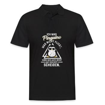 Pinguin Geschenk - Männer Poloshirt - Schwarz - Vorne - Kai (181cm)
