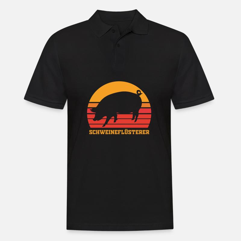 Schwein Schweineflüsterer Geschenk - Männer Poloshirt - Schwarz