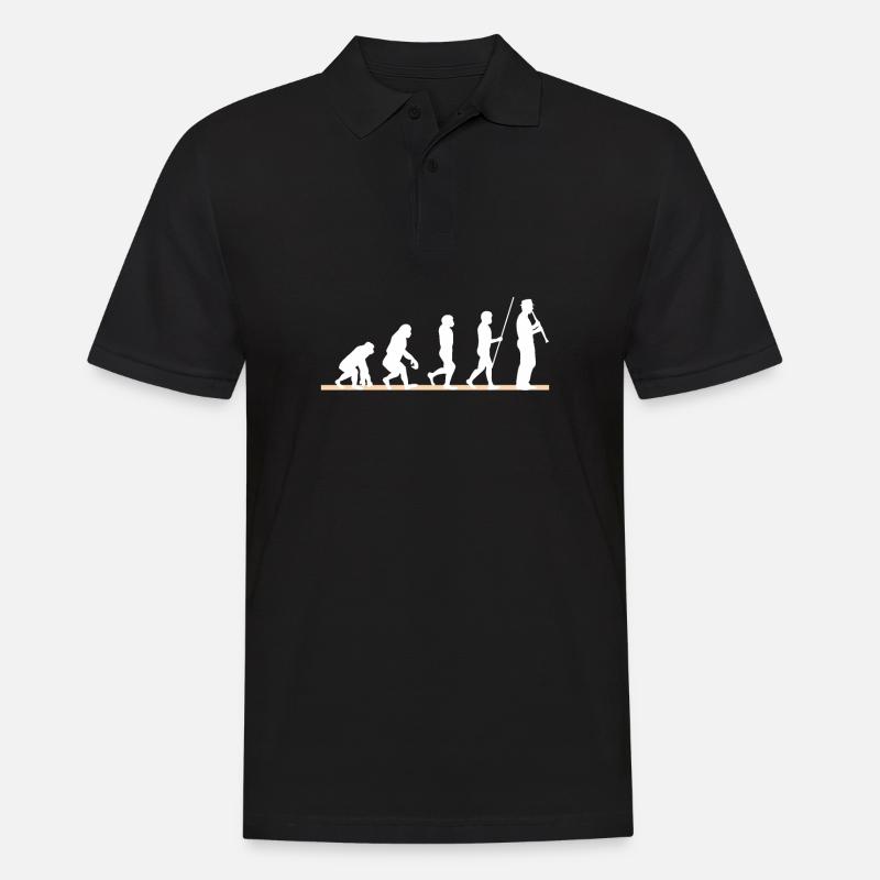 Klarinetten Evolution Geschenk - Männer Poloshirt - Schwarz
