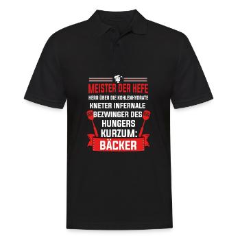 Bäcker Spruch Geschenk - Männer Poloshirt - Schwarz - Vorne - Kai (181cm)