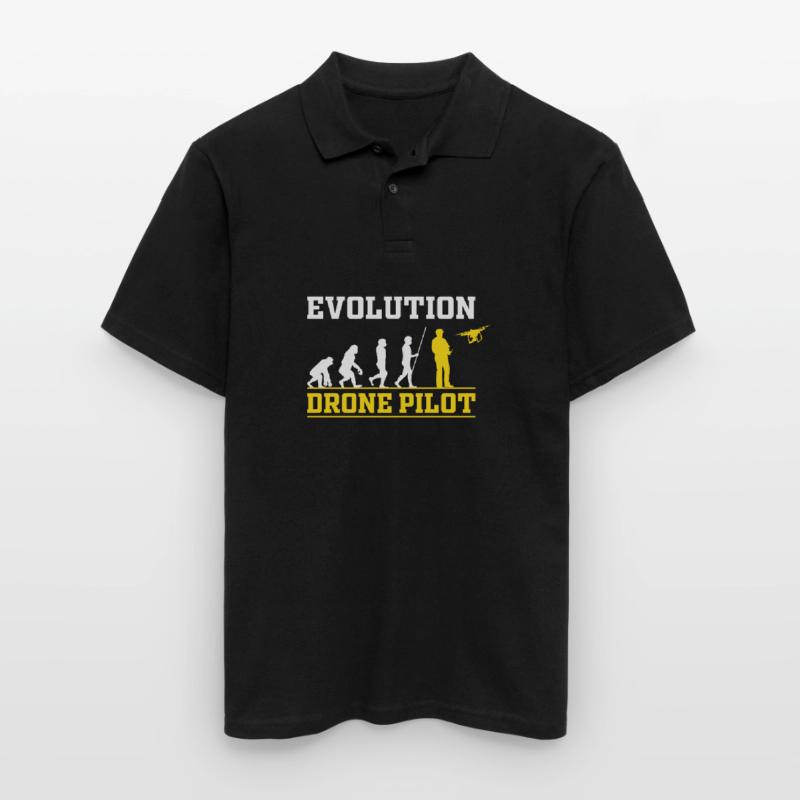 Drohne Pilot Evolution Geschenk Idee Männer Poloshirt