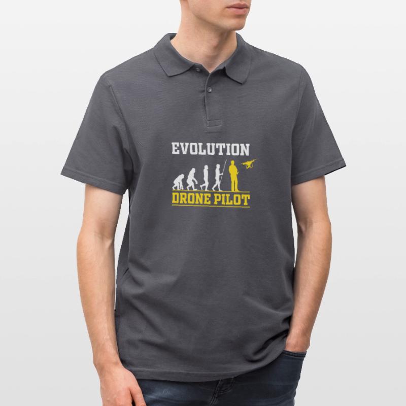 Drohne Pilot Evolution Geschenk Idee Männer Poloshirt