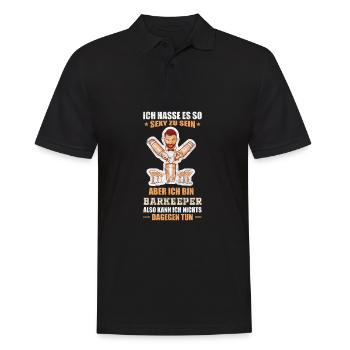Serveur barman disant gastronomie - Polo Homme - noir - Devant - Kai (181cm)