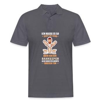 Serveur barman disant gastronomie - Polo Homme - charbon - Devant - Nico (186cm)