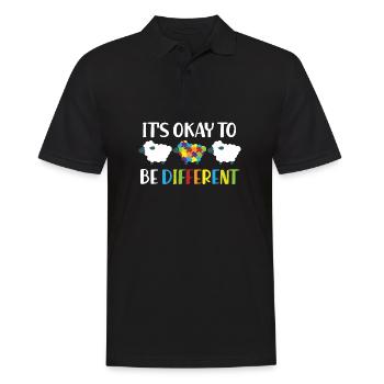 Autism - Puzzle Sheep - Men's Polo Shirt - black - Front - Kai (181cm)