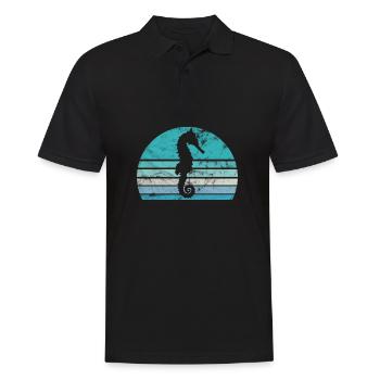 Seepferdchen Meeresbewohner Urlaubserinnerung - Männer Poloshirt - Schwarz - Vorne - Kai (181cm)