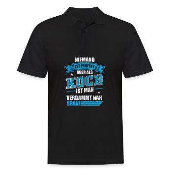 Koch - Lustiger Spruch - Männer Poloshirt - Schwarz - Vorne - Kai (181cm)