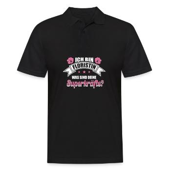 Ich bin Floristin was sind deine Superkräfte? - Männer Poloshirt - Schwarz - Vorne - Kai (181cm)
