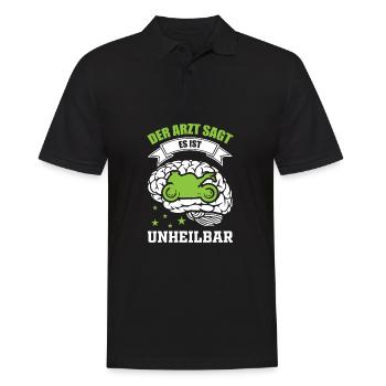 Motorradfahrer - Der Arzt sagt es ist unheilbar - Männer Poloshirt - Schwarz - Vorne - Kai (181cm)