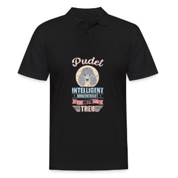 Hund Pudel Witz Lustig Tier Geschenkidee - Männer Poloshirt - Schwarz - Vorne - Kai (181cm)