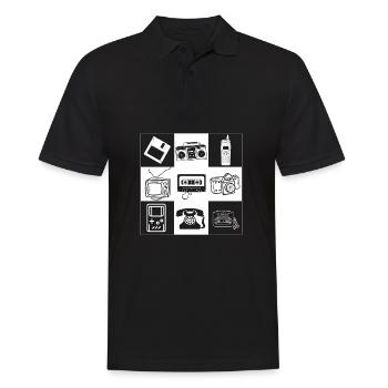 90er Jahre - Männer Poloshirt - Schwarz - Vorne - Kai (181cm)