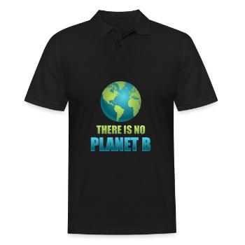 There is no Planet B - Männer Poloshirt - Schwarz - Vorne - Kai (181cm)