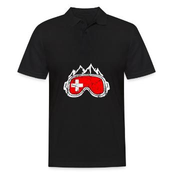 Switzerland flag ski gift winter sports skiing - Men's Polo Shirt - black - Front - Kai (181cm)