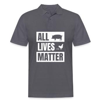 Tierschützer Tierschutz Aktivist Veganismus Vegan - Männer Poloshirt - Anthrazit - Vorne - Nico (186cm)