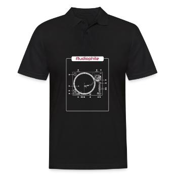 Audiophile Highend HiFi Turntable Music Tshirt - Men's Polo Shirt - black - Front - Kai (181cm)