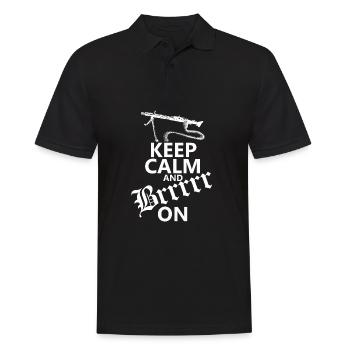 army tshirt machine gun tshirt gift - Men's Polo Shirt - black - Front - Kai (181cm)