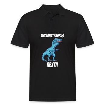 Überbiss lustiger meme TRex Tshirt Geschenk - Männer Poloshirt - Schwarz - Vorne - Kai (181cm)