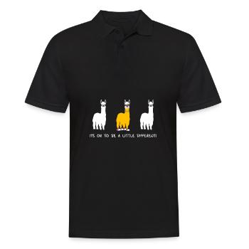 Witziges Lama Tshirt für Extrovertierte Geschenk - Männer Poloshirt - Schwarz - Vorne - Kai (181cm)