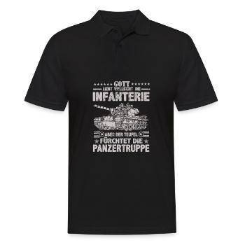 Panzer T-shirt deutsche Panzer Soldaten outfit - Männer Poloshirt - Schwarz - Vorne - Kai (181cm)