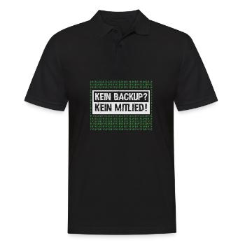 Kein Back up Kein Mitleid Informatiker Geschenk - Männer Poloshirt - Schwarz - Vorne - Kai (181cm)