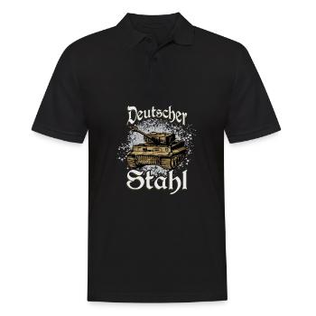 Deutscher Tiger Panzer T-shirt Soldaten Geschenk - Männer Poloshirt - Schwarz - Vorne - Kai (181cm)
