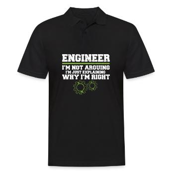Engineer I'm Not Arguing Engineering - Men's Polo Shirt - black - Front - Kai (181cm)