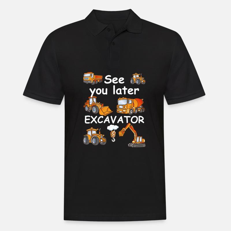 See you later, excavator! Bagger Design - Männer Poloshirt - Schwarz