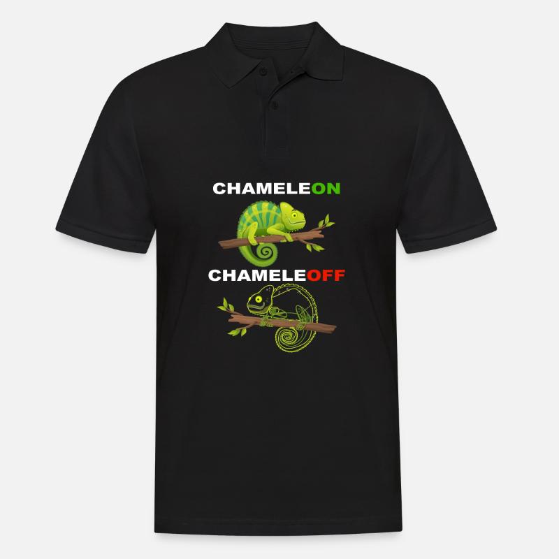 Lustiges Chameleon - ChameleON ChameleOFF - Männer Poloshirt - Schwarz