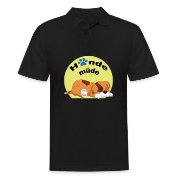 Hunde müde - süßer Comic Hund - Männer Poloshirt - Schwarz - Vorne - Kai (181cm)