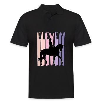 Design d’anniversaire 11ème Filles, Cavaliers, Chevaux - Polo Homme - noir - Devant - Kai (181cm)