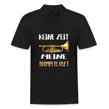 Keine Zeit, meine Trompete ruft! Für Trompeter! - Männer Poloshirt - Schwarz - Vorne - Kai (181cm)