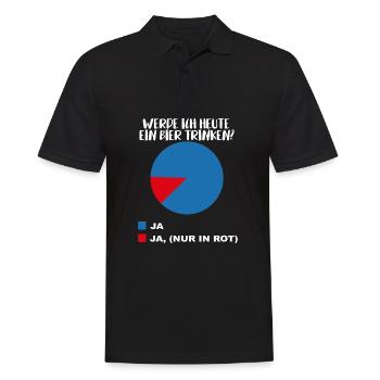 Diagramm werde ich heute noch ein Bier trinken? - Männer Poloshirt - Schwarz - Vorne - Kai (181cm)
