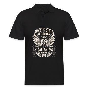 guitarists birthday saying vintage 1939 84 - Men's Polo Shirt - black - Front - Kai (181cm)
